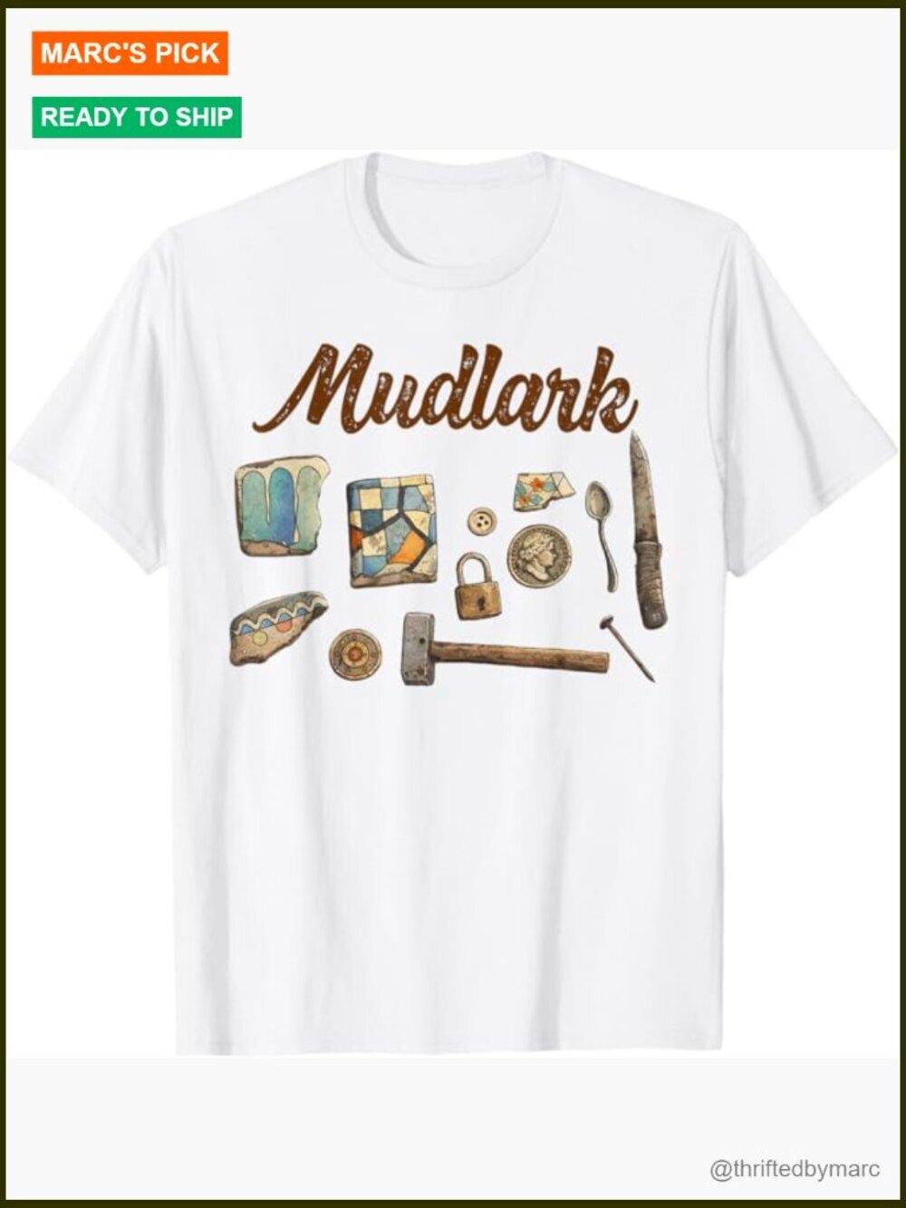 Mudlarking Treasure Hunter Antique T-Shirt Cotton Tee